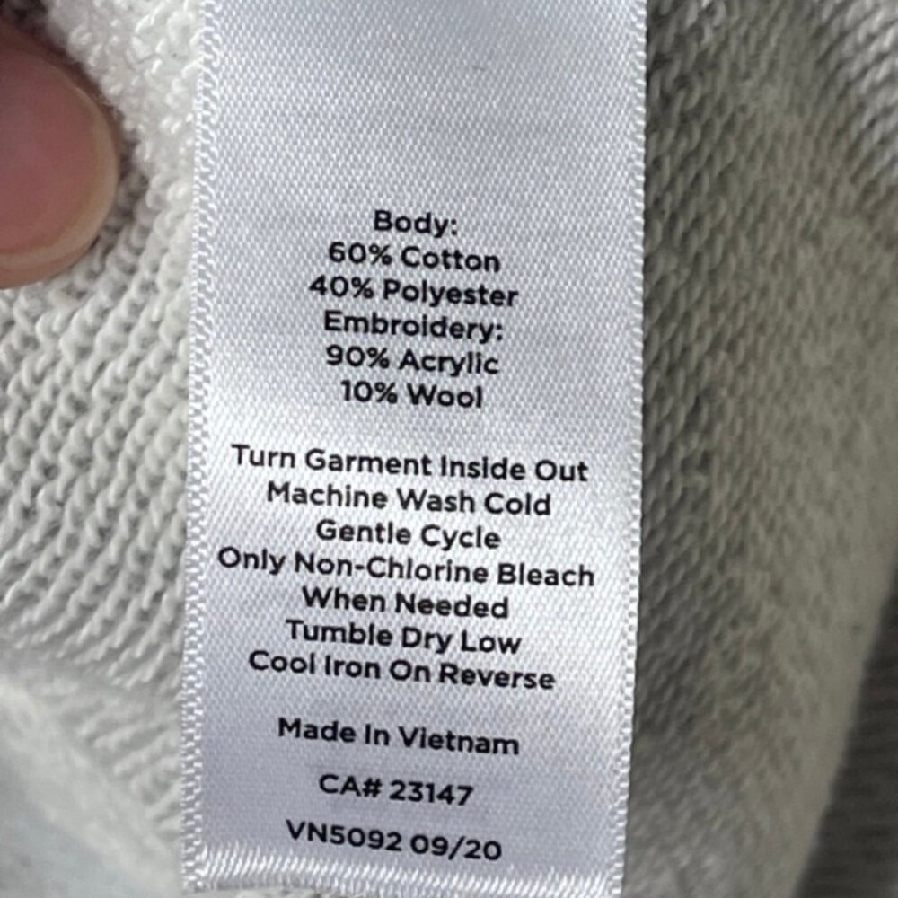 TALBOTS | Gray Long Sleeve Crewneck Sweatshirt with Embroidered Hearts | Size XS - Picture 10 of 13